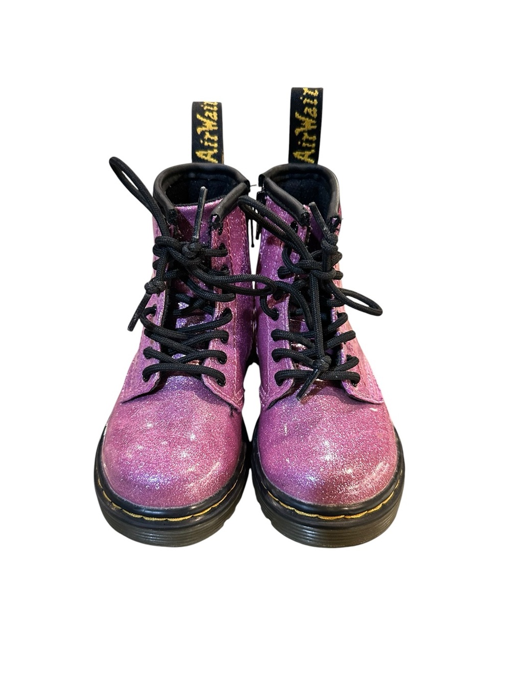 Dr. Martens 1460 Toddler Glitter Boots Pink Sparkle Lace Up Zip Sz 7US 6UK 23EU